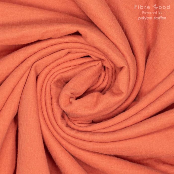 Tissu double gaze de coton orange - Fibre Mood x 10 cm