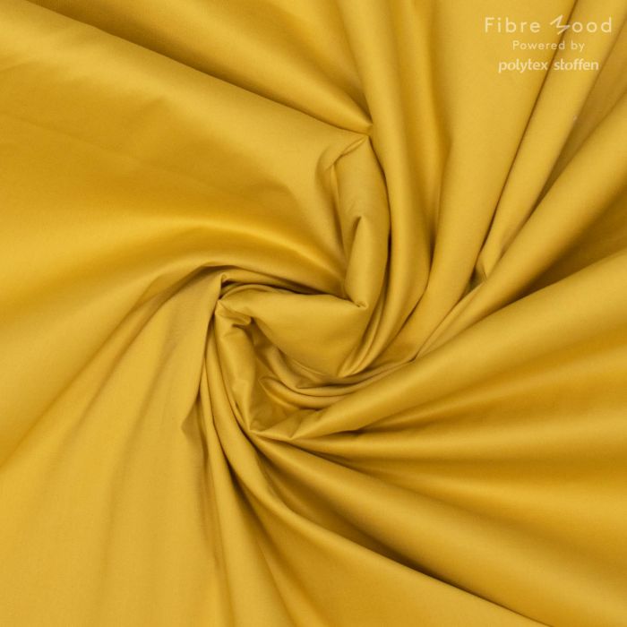 Tissu popeline de coton stretch jaune - Fibre Mood x 10 cm