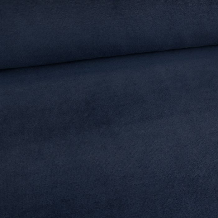Tissu jersey velours nicky coton - bleu marine x 10 cm