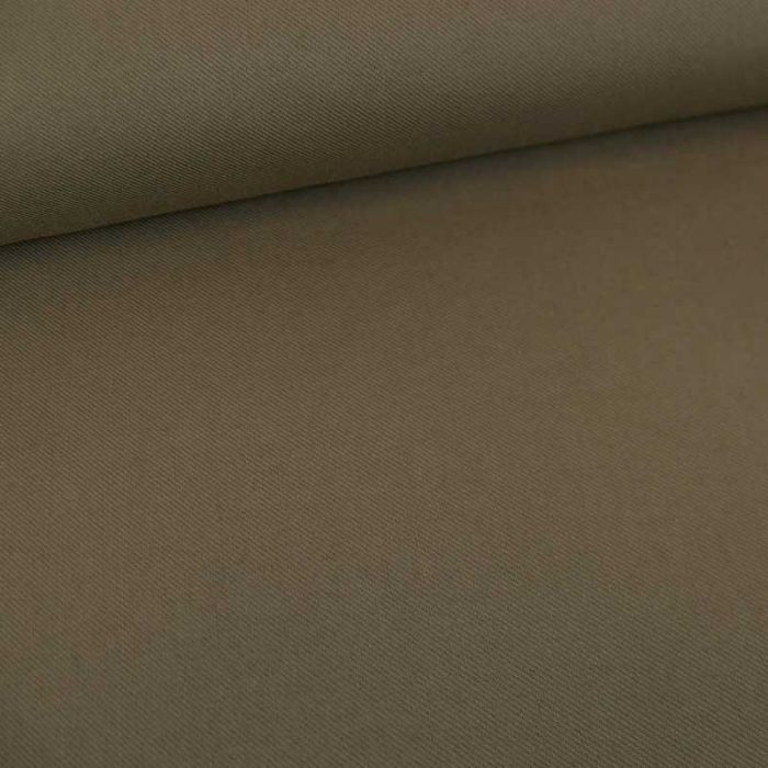 Tissu gabardine sergé haute couture - kaki x 10cm