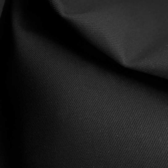 Tissu denim uni haute couture - noir x 10 cm