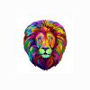 Transfert textile Lion multicolore