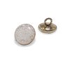 Bouton de bottine à paillettes - blanc x1