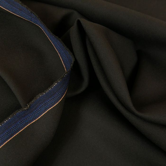 Tissu polycoton stretch uni haute couture - noir x 10 cm