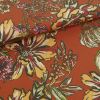 Tissu tencel fleurs automnales haute couture - terracotta x 10 cm