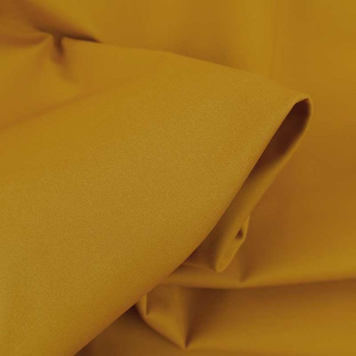 Tissu coton chino stretch - jaune moutarde x 10cm