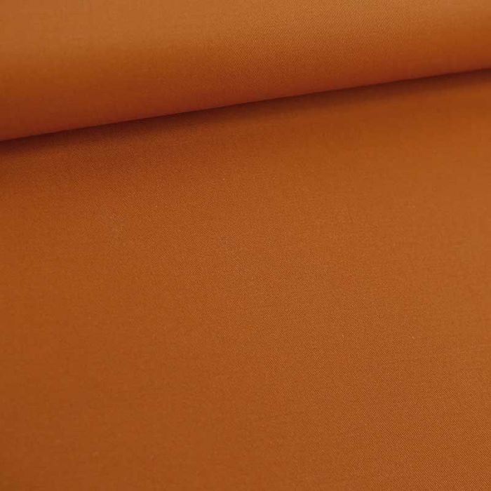 Tissu coton chino stretch - orange brun x 10cm