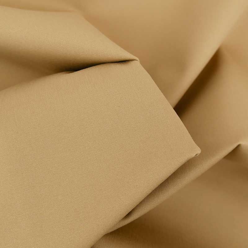 Tissu coton chino stretch - beige foncé