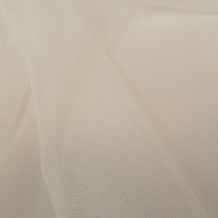 Tissu tulle fin souple - blanc cassé x 10 cm
