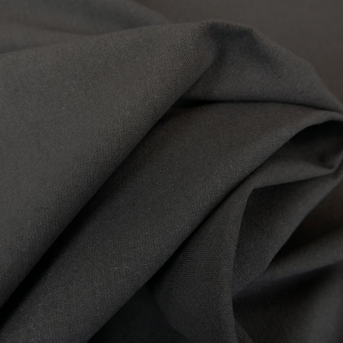 Tissu cretonne coton uni - gris fumée x 10cm