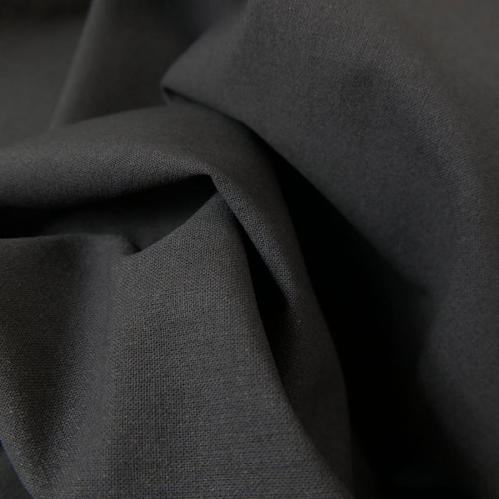 Tissu cretonne coton uni - gris fumée x 10cm
