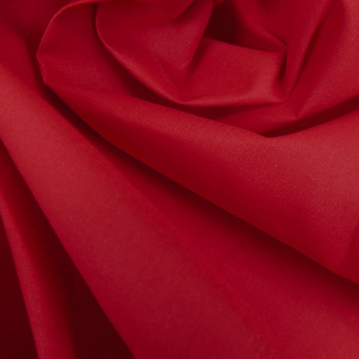 Tissu cretonne coton uni - rouge hermes x 10cm