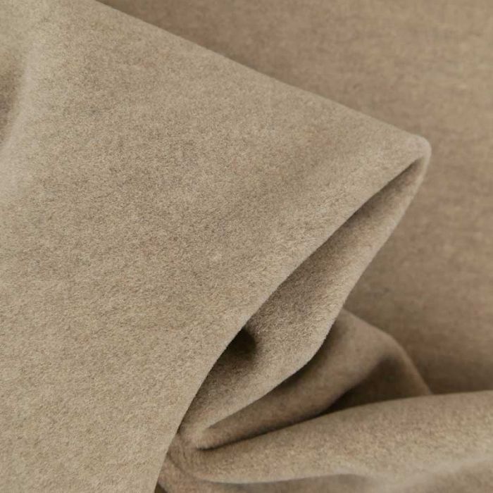 Tissu 100% cachemire haute couture - gris beige x 10 cm