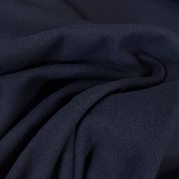 Tissu laine et cachemire haute couture - bleu marine x 10 cm