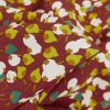 Tissu viscose oeko-tex fleurs séchées - brique x 10cm