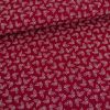 Tissu popeline de coton motifs houx - rouge x 10 cm