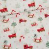 Tissu popeline de coton jouets de Noël - blanc x 10 cm