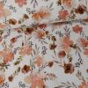 Tissu double gaze bio fleurs églantines - blanc x 10cm