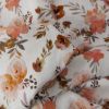 Tissu double gaze bio fleurs églantines - blanc x 10cm