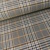 Tissu tartan carreaux stretch camel - écru x 10 cm