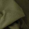 Tissu laine et cachemire haute couture - vert olive x 10 cm