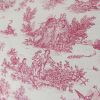 Tissu popeline coton toile de jouy - écru x 10 cm