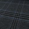 Tissu cachemire Prince de Galles haute couture - gris foncé x 10 cm