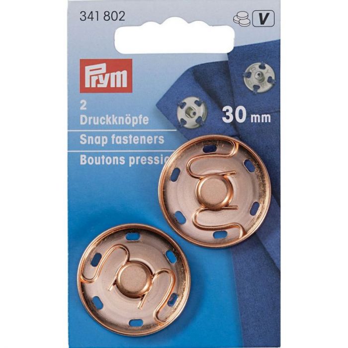 Boutons pression métal 30 mm Prym or rose