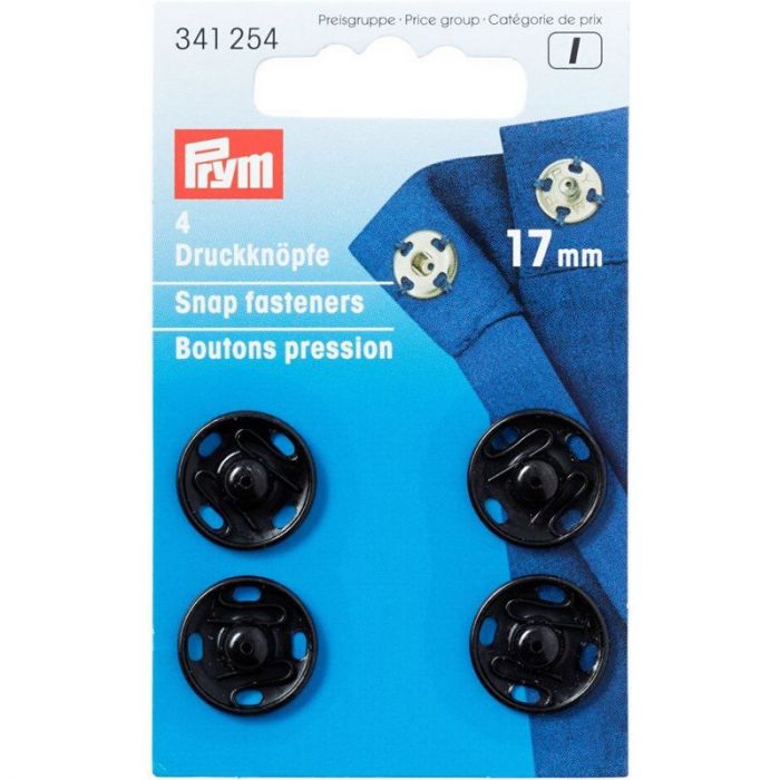 Boutons pression métal 17 mm Prym noir