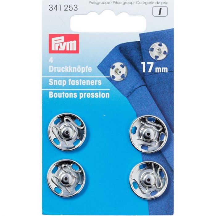 Boutons pression métal 17 mm Prym argent