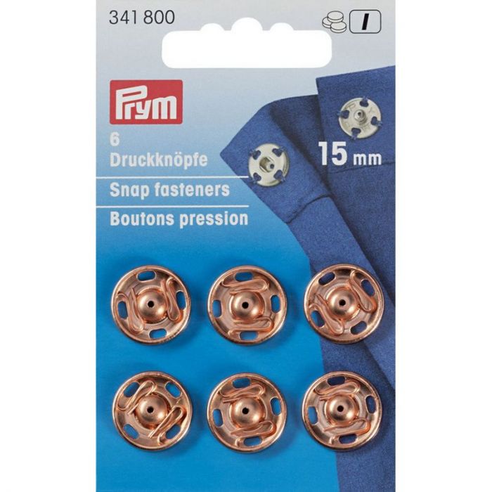 Boutons pression métal 15 mm Prym or rose