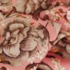 Tissu twill viscose bégonias haute couture - rose x 10 cm