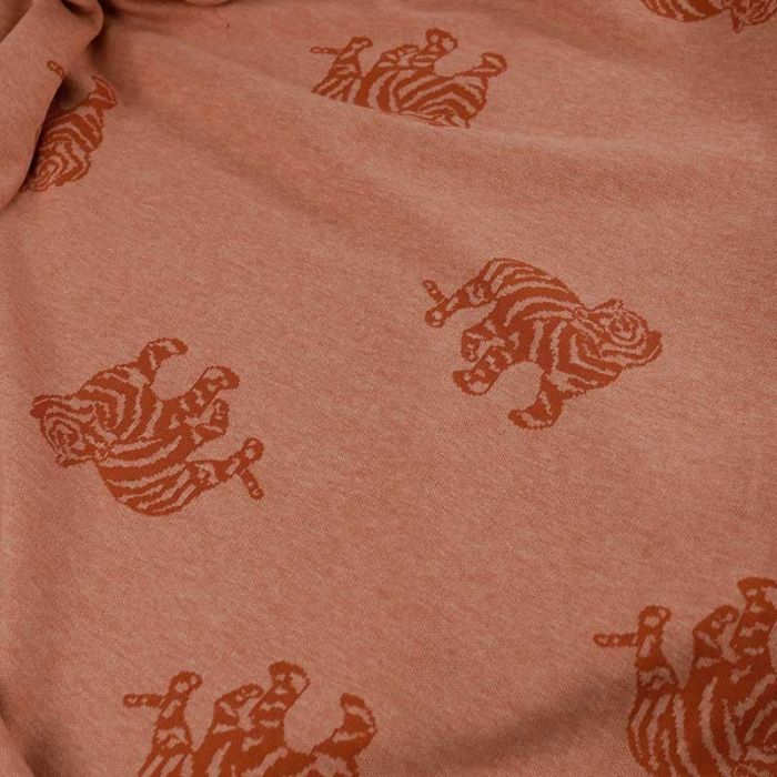 Tissu jersey jacquard tigre terracotta - Fibre Mood x 10 cm