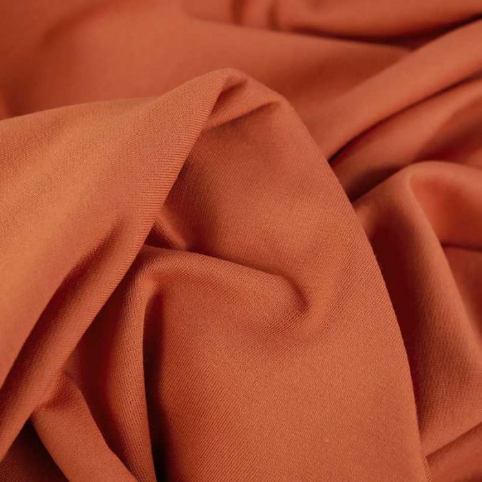 Tissu sweat léger orange - Fibre Mood x 10 cm