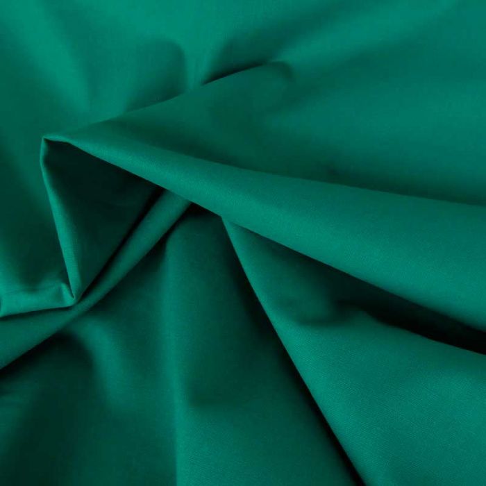 Tissu cretonne coton uni - bleu sarcelle x 10cm