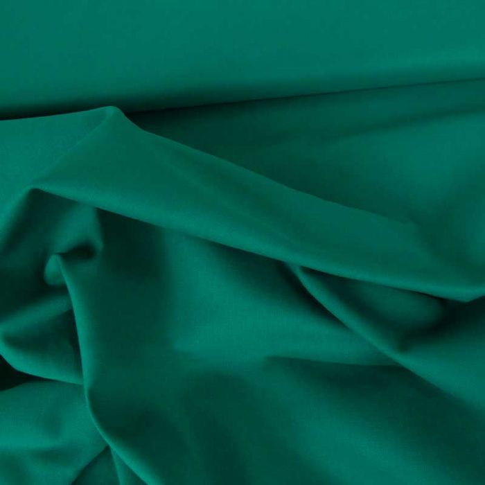 Tissu cretonne coton uni - bleu sarcelle x 10cm