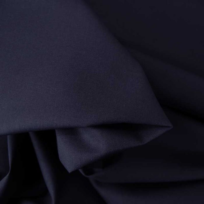 Tissu cretonne coton uni - bleu de prusse x 10cm