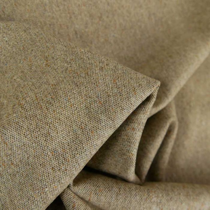 Tissu laine tweed chiné haute couture - beige x 10 cm
