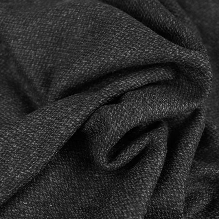 Tissu lainage tweed haute couture - gris foncé x 10 cm