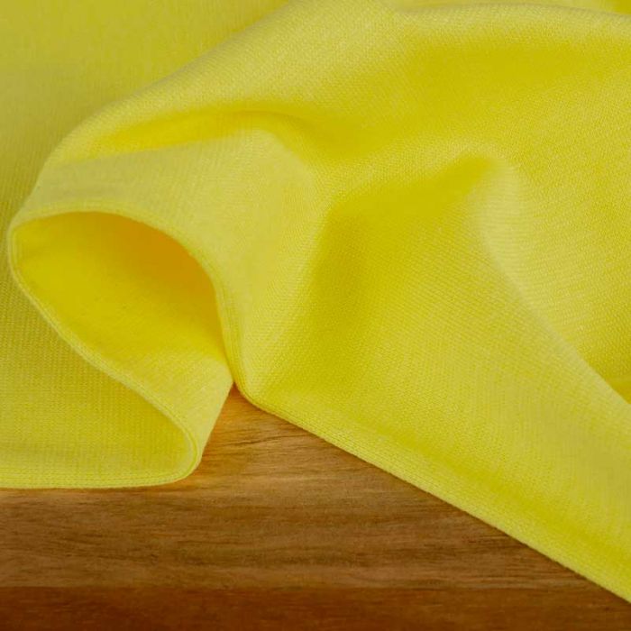 Tissu bord-côte tubulaire jaune - Fibre Mood x 10 cm