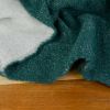 Tissu molleton sweat lurex argent - vert canard x 10 cm