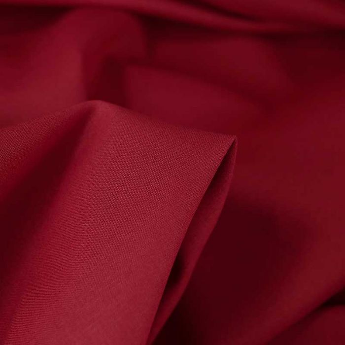 Tissu cretonne coton uni - rouge foncé x 10cm