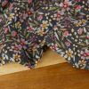 Tissu coton imprimé fleurs Ola - gris foncé x 10cm