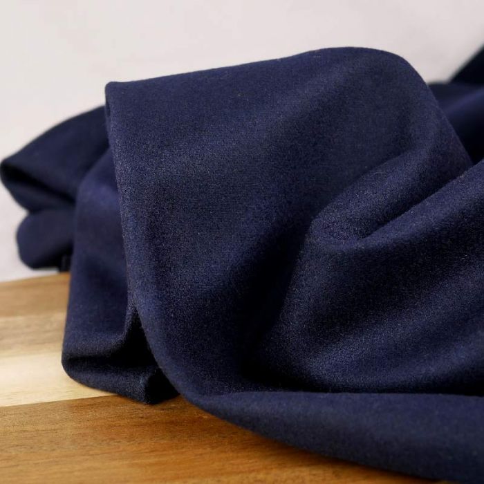 Tissu lainage caban - bleu marine x 10 cm