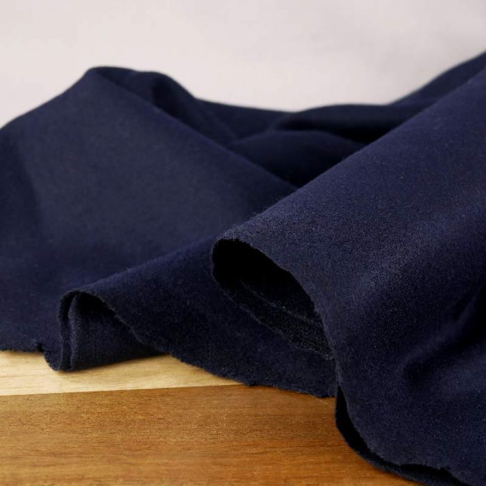 Tissu lainage caban - bleu marine x 10 cm