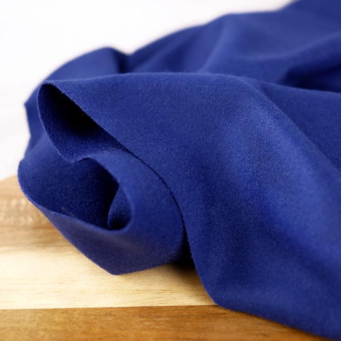 Tissu drap de laine cachemire haute couture - bleu x 10 cm