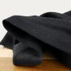 Tissu drap de laine cachemire haute couture- noir x 10 cm