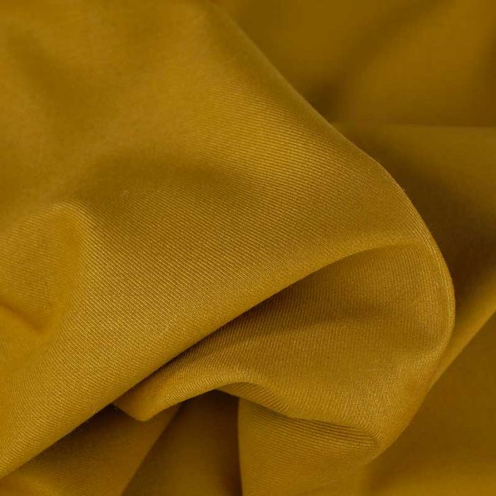 Tissu twill polyviscose stretch uni - ocre x 10 cm