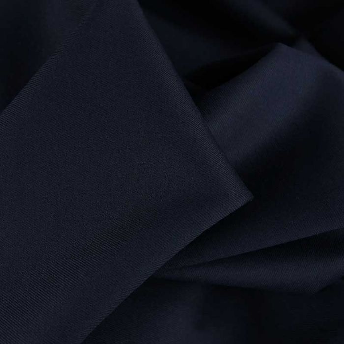 Tissu twill polyviscose stretch uni - bleu marine x 10 cm
