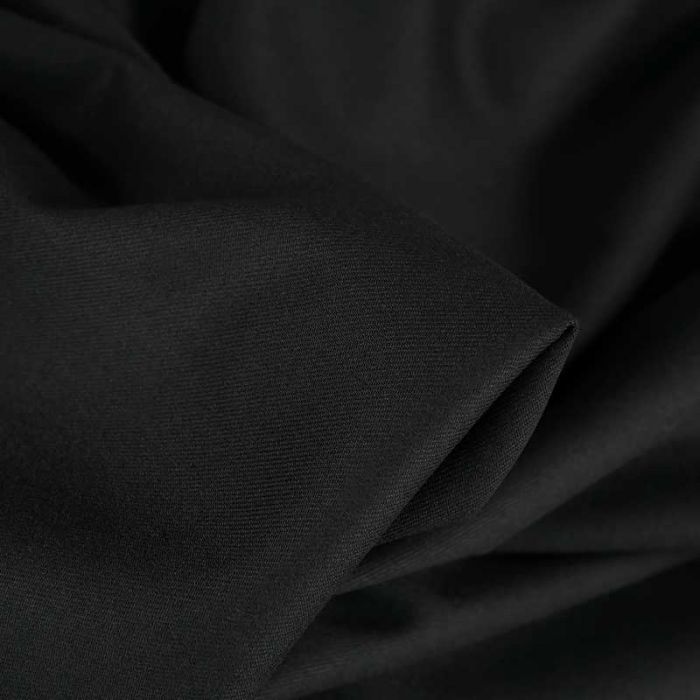 Tissu twill polyviscose stretch uni - noir x 10 cm